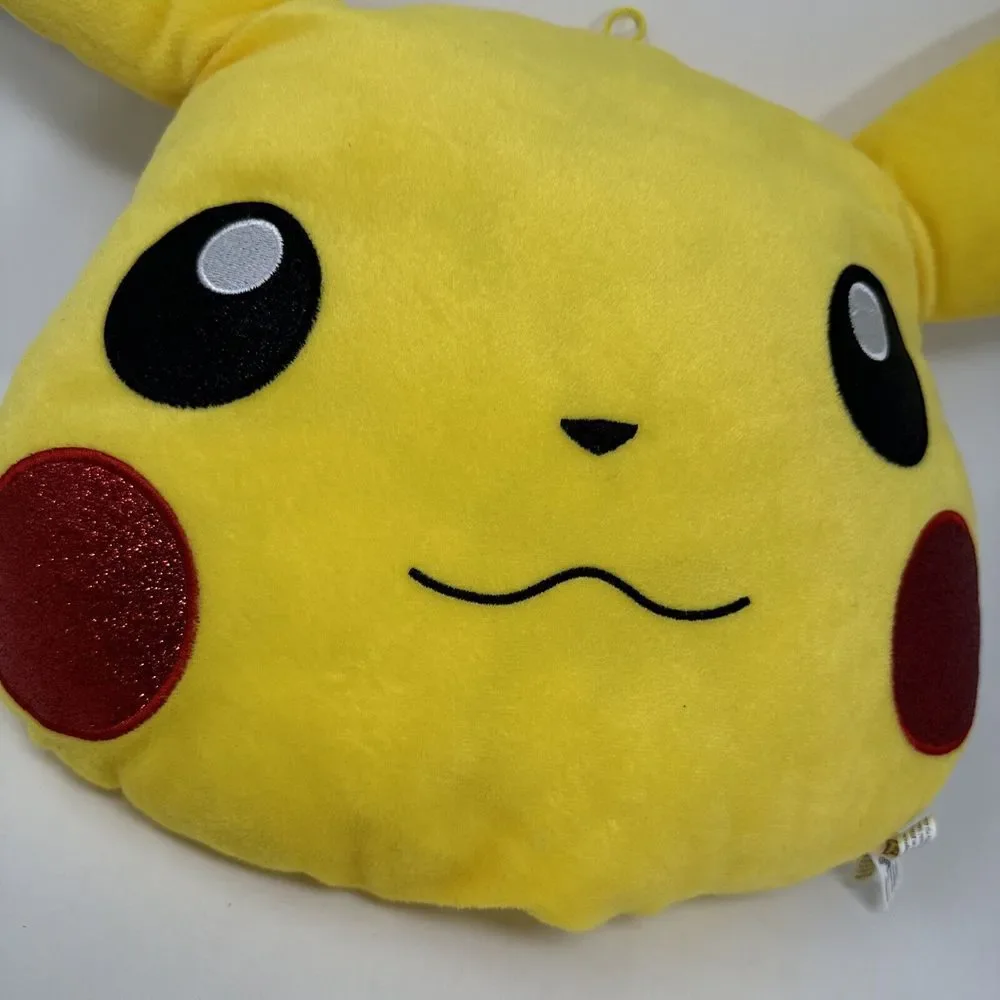 Pokemon Pikachu Plush Pillow Head Doll Plush‎ Animal Toy Factory Glitter Cheeks